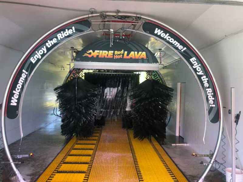Inside of a car wash