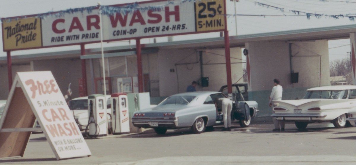 Closer look at the self service car wash from the 1970s
