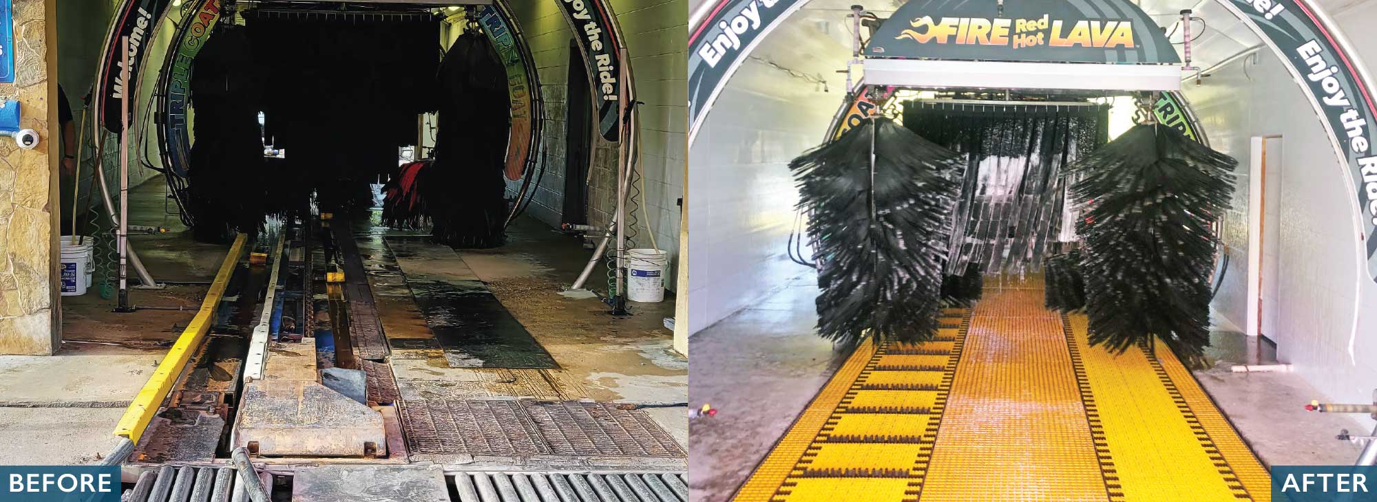 belt conveyor before and after