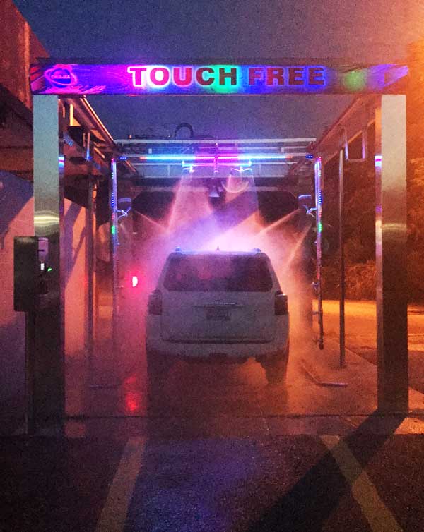 PrepBrite self service car wash at night